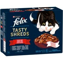FELIX Tasty Shreds házias válogatás szószban nedves eledel felnőtt macskáknak