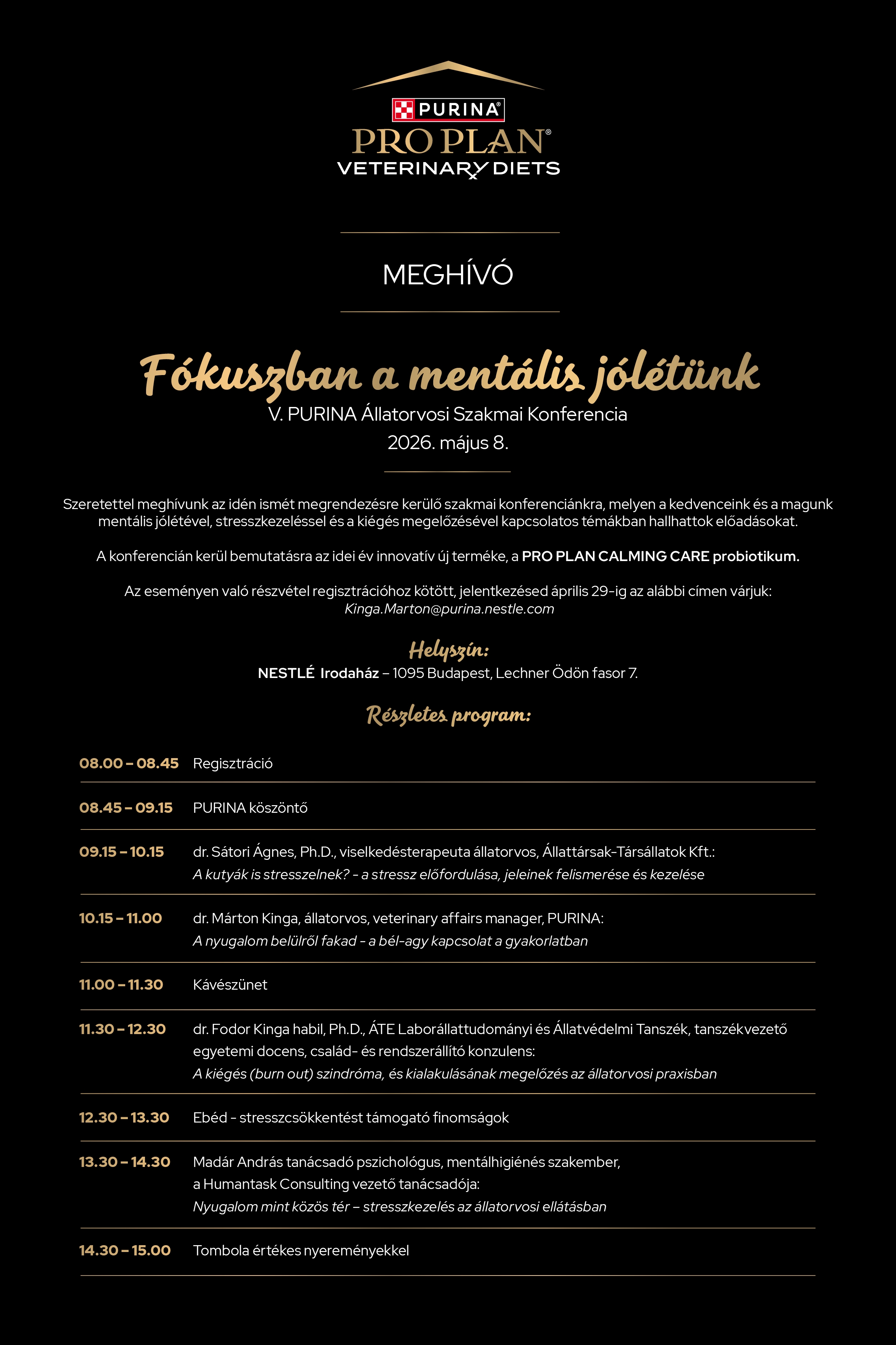 PURINA állatorvosi konferencia meghívó