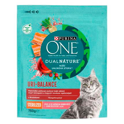 PURINA ONE DualNature Sterilcat tőzegáfonyával lazacban gazdag száraz macskaeledel