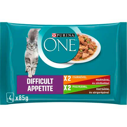 PURINA ONE Difficult Appetite csirkével és pulykával nedves macskaeledel
