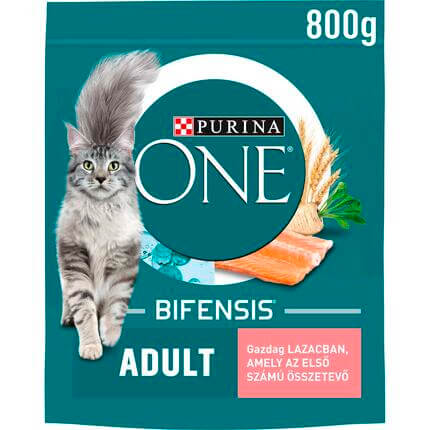 PURINA ONE Adult lazacban gazdag száraz eledel felnőtt macskáknak
