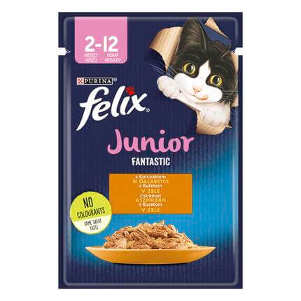 FELIX Fantastic Junior csirkével aszpikban nedves eledel kölyökmacskáknak