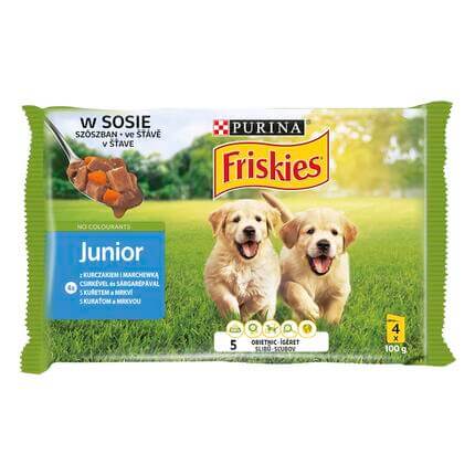 FRISKIES Junior csirkével szószban nedves eledel kölyökkutyáknak