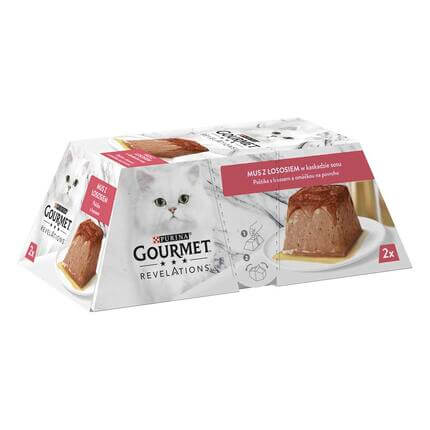 GOURMET Revelations pástétom lazaccal és szósszal nedves macskaeledel