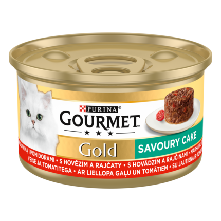 GOURMET GOLD nedves macskaeledel marhával paradicsommal