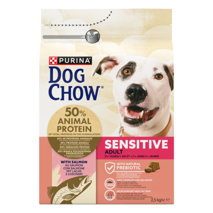 DOG CHOW Sensitive száraz kutyaeledel lazaccal