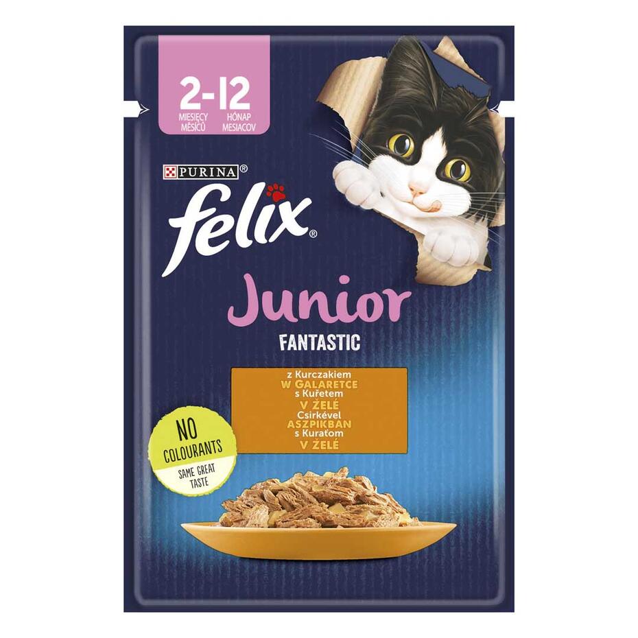 FELIX Fantastic Junior csirkével aszpikban nedves eledel kölyökmacskáknak