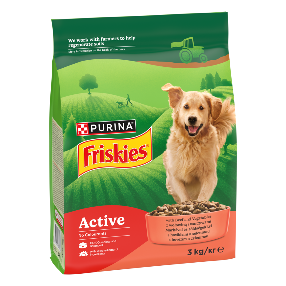 FRISKIES Active marhával és zöldségekkel termékfotó