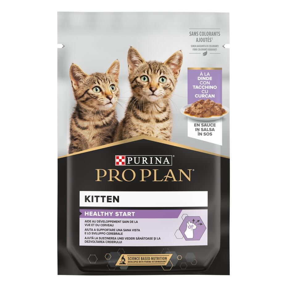 PRO PLAN Healthy Start Kitten pulykával nedves macskaeledel szószban