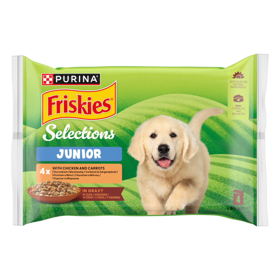 FRISKIES nedves eledel kölyökkutyáknak csirke sárgarépa