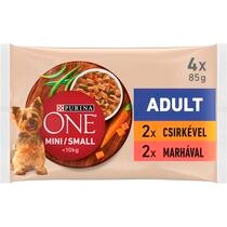 PURINA ONE Mini Adult marhával és csirkével szószban nedves eledel felnőtt kutyáknak