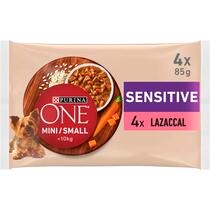 PURINA ONE Mini Sensitive lazaccal szószban nedves eledel felnőtt kutyáknak