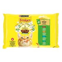 FRISKIES marhával/csirkével/tonhallal/tőkehallal szószban nedves eledel felnőtt macskáknak