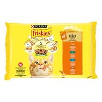 FRISKIES csirkével/kacsával/lazaccal/pulyával szószban nedves eledel felnőtt macskáknak