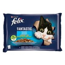 FELIX Fantastic lazaccal és cukkinivel/pisztránggal és zöldbabbal aszpikban nedves eledel felnőtt macskáknak
