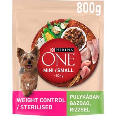 PURINA ONE Mini Weight Control/Steril pulykában gazdag száraz eledel felnőtt kutyáknak