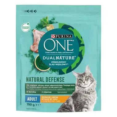 PURINA ONE DualNature Adult Spirulinával csirkében gazdag száraz eledel felnőtt macskáknak