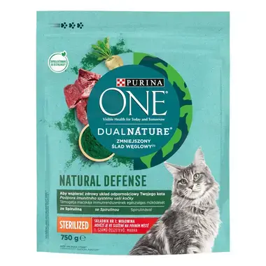 PURINA ONE DualNature Sterilcat marhában gazdag száraz eledel felnőtt macskáknak