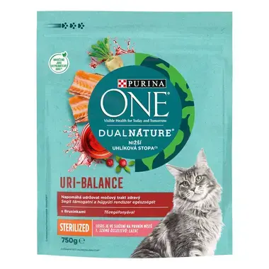 PURINA ONE DualNature Sterilcat tőzegáfonyával lazacban gazdag száraz macskaeledel