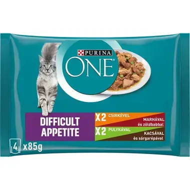 PURINA ONE Difficult Appetite csirkével és pulykával nedves macskaeledel