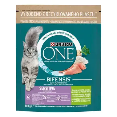 PURINA ONE Sensitive pulykában és rizsben gazdag száraz eledel felnőtt macskáknak