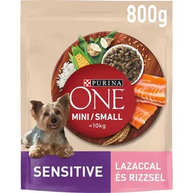 PURINA ONE Mini Sensitive lazaccal száraz eledel felnőtt kutyáknak
