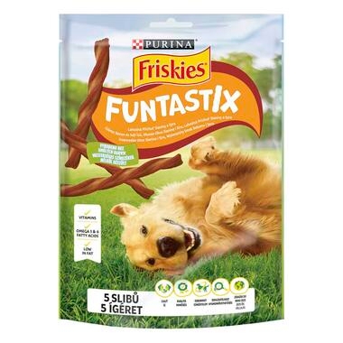 FRISKIES Funtastix bacon és sajt ízű kutya jutalomfalat