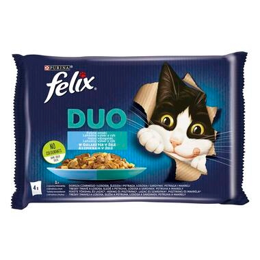 FELIX Fantastic Duo halas válogatás aszpikban nedves eledel felnőtt macskáknak