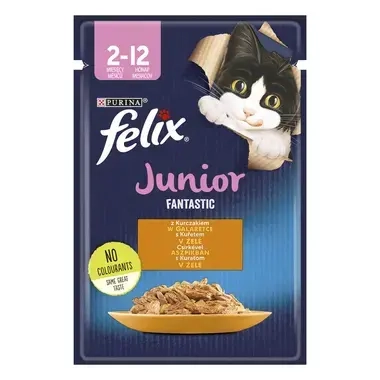 FELIX Fantastic Junior csirkével aszpikban nedves eledel kölyökmacskáknak