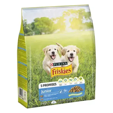 FRISKIES Junior csirkével, zöldségekkel és tejjel száraz eledel kölyökkutyáknak