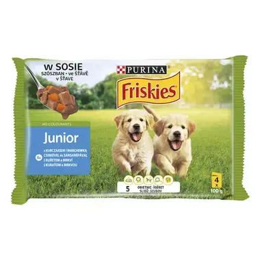 FRISKIES Junior csirkével szószban nedves eledel kölyökkutyáknak