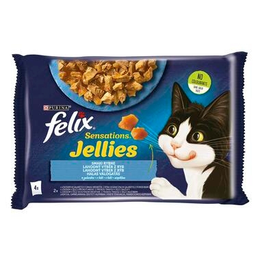 FELIX Sensations Jellies halas válogatás aszpikban nedves eledel felnőtt macskáknak