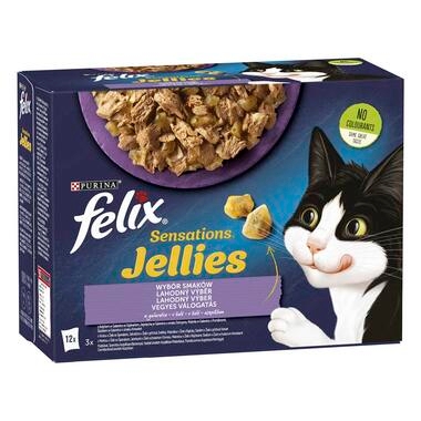 FELIX Sensations Jellies vegyes válogatás aszpikban nedves eledel felnőtt macskáknak