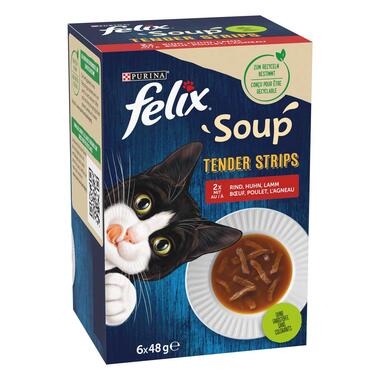 FELIX Soup Tender Strips nedves eledel felnőtt macskáknak házias válogatás