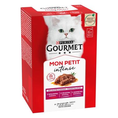 7613036620741 GOURMET Mon Petit marhával, borjúval és báránnyal nedves macskaeledel