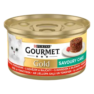 GOURMET GOLD nedves macskaeledel marhával paradicsommal