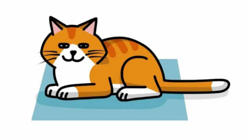 vörös cica félig becsukott szemmel grafika