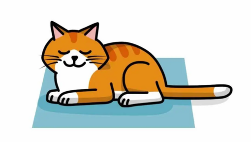 cica feltámaszkodva alszik grafika