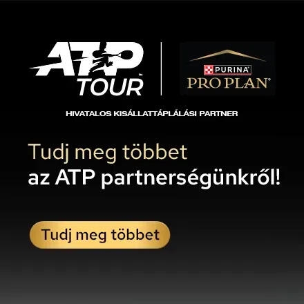 PURINA ATP partnerség teniszütő kutyaeledel grafika