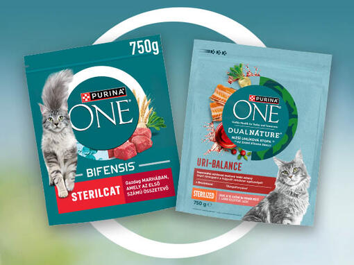 PURINA ONE eledelek kék háttérrel